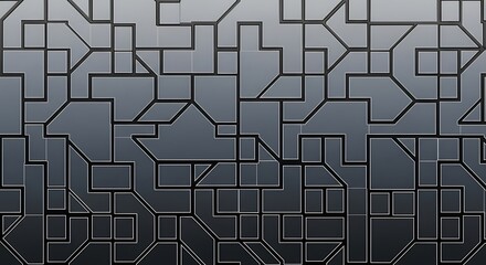 Abstract geometric design on seamless gradient grey for modern aesthetic