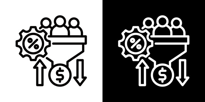 Conversion Rate Icon Of Line Black And White Style - Powered by Adobe