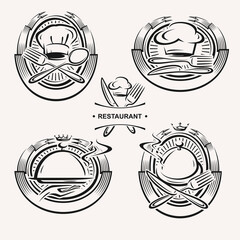 Restaurant label and icon set. Collection icon restaurant. Vector
