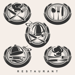 Restaurant label and icon set. Collection icon restaurant. Vector