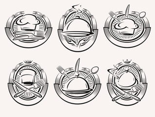 Restaurant label and icon set. Collection icon restaurant. Vector