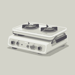 Fototapeta premium Flat Vector Illustration of a Compact Electric Stove