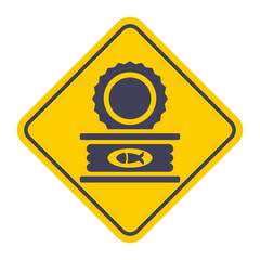 Canned fish icon. Flat illustration.