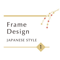 新年お正月フレーム　年賀状和風あしらいパーツアイコン	