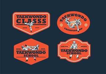 taekwondo sport badge design