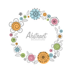 abstract background with colorful creative flowers