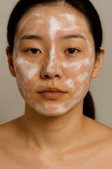 Foam Cleanser Applied on Face Skincare Close-Up