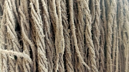 Rough Fiber Rope Texture Close-Up Background