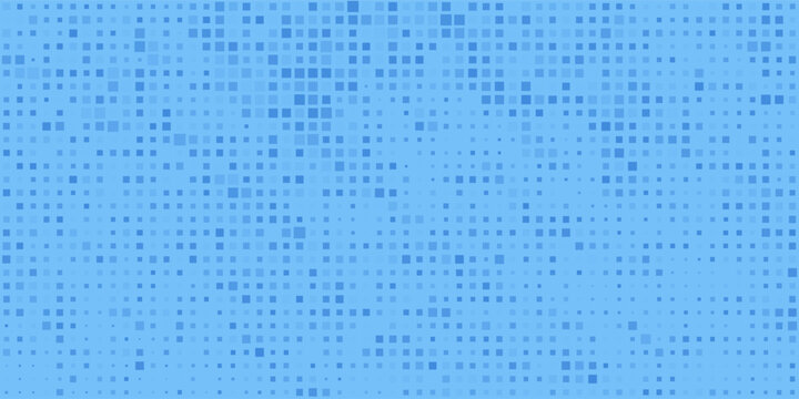 Blue tiles pattern. Classic seamless mosaic. Square swimming pool texture. Simple bathroom background. Wall or floor design template. Ceramic surface concept. Vector illustration.