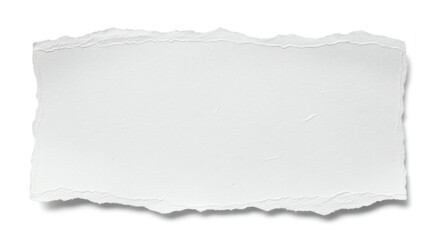 Obraz premium Torn white paper sheet with rough edges isolated on white background.