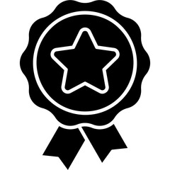 Glyph Solid Certified Badge Icon