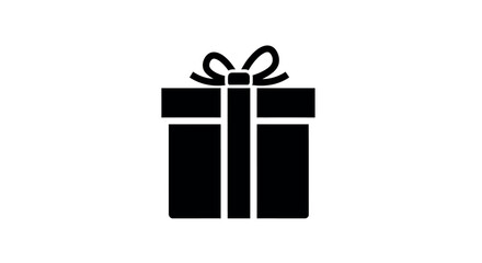 Obraz premium ?solid silhouette gift icon with minimal top knot, white background?_1.eps