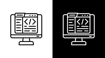 Code Editor With Icon Set Design