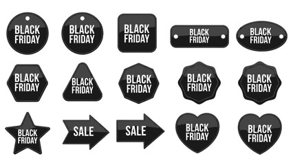 Boost holiday sales with these glossy Black Friday and sale tag icons for impactful marketing campaigns and promotions that attract shoppers now