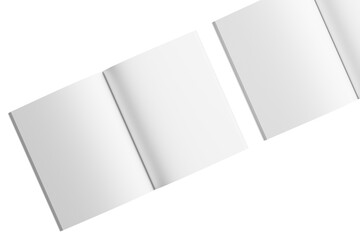 US Letter Magazine White Blank 3D Rendering Transparent Background Mockup PNG