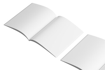 US Letter Magazine White Blank 3D Rendering Transparent Background Mockup PNG