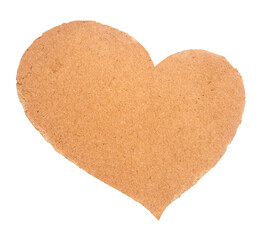 heart-shaped paper cutout separated isolated on white background