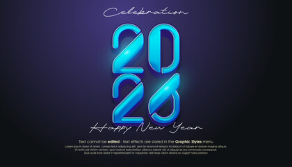 Happy New Year 2026 logo design with modern style