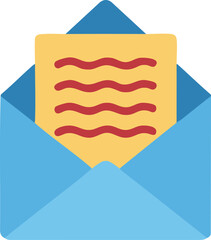 Simple open envelope icon with a letter inside, perfect for email notifications, newsletter signups, messaging apps, and contact pages. Clean flat style works well for web interfaces, mobile apps