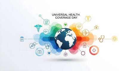 Promote Global Health Coverage with a Vibrant World Design for Medical Campaigns and Awareness, inspiring Well-being and Healthcare Access for Everyone