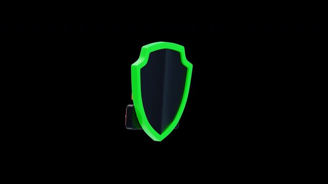 3D Animation of Password protection icon with secure lock symbol