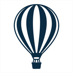 Naklejka premium Stylized Hot Air Balloon Icon with Motion Lines