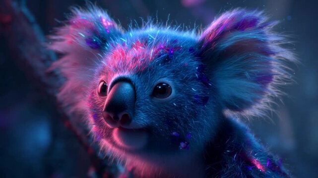 Neon Koala - A Vibrant Portrait of Australian Wildlife in Digital Art.