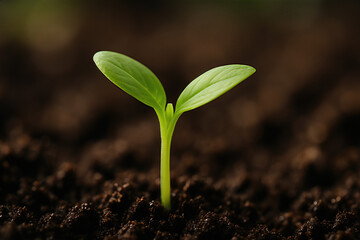 Young plant sprouting from soil, representing growth and new beginnings