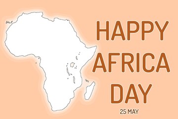 Obraz premium Celebrate vibrant Africa Day on 25 May with this outline map for posters, social media, and educational materials that showcase African unity
