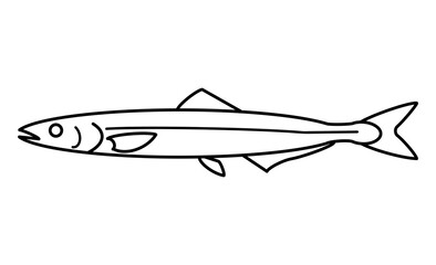 秋の味覚・サンマのイラストアイコン素材