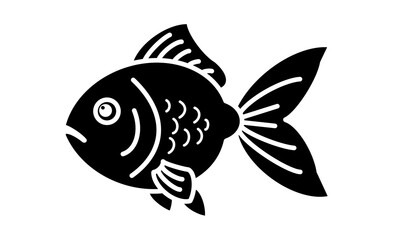 シンプルな金魚のイラストアイコン素材