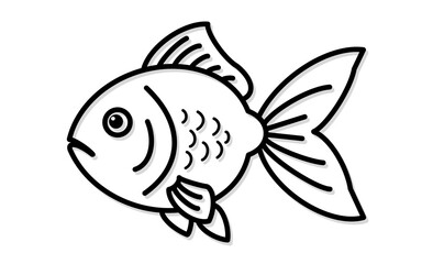 シンプルな金魚のイラストアイコン素材
