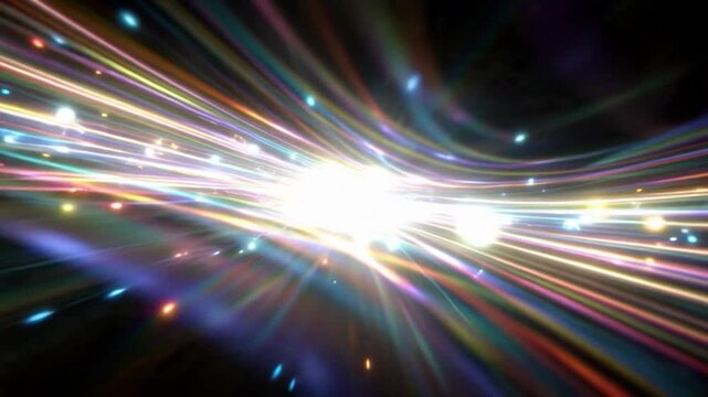 Abstract Light Streaks Speeding Through Space Time Continuum.