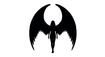 Obraz premium Graceful angel silhouette with sweeping wings