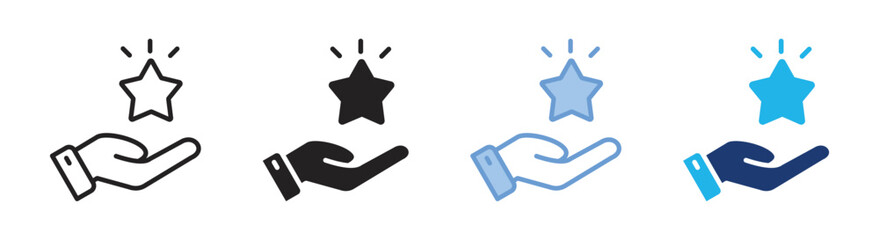 Appreciation icon set multiple style collection