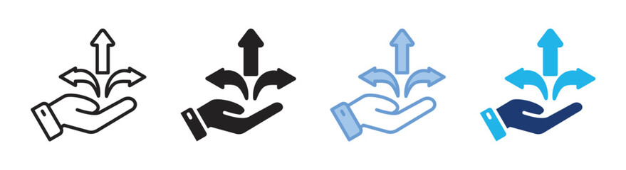 Direction icon set multiple style collection