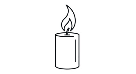 Obraz premium Stylized candle with a flickering flame a simple vector illustration