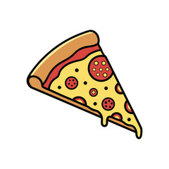Classic Pepperoni Pizza Slice Vector illustration.eps