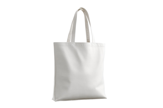 Flat 3D Tote Bag – Minimalist Canvas Bag Illustration on Transparent Background