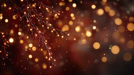 Sparkling Twinkles: Capturing the festive spirit with glittering fairy lights on a wintery background.  A celebration of elegance.