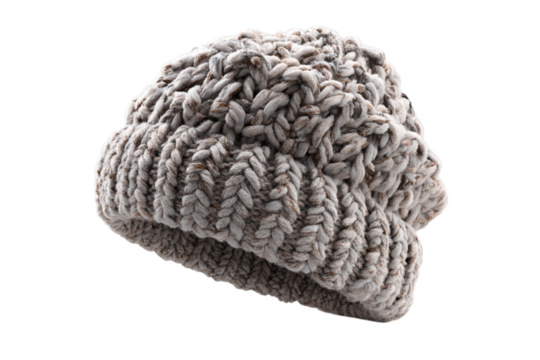3D Beanie Hat – Minimalist Knit Cap on Transparent Background