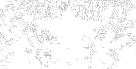 Fototapeta premium Abstract depiction of a park scene with trees and benches.