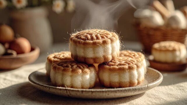 Close up of baked pastries with patterns and textures still life food photography