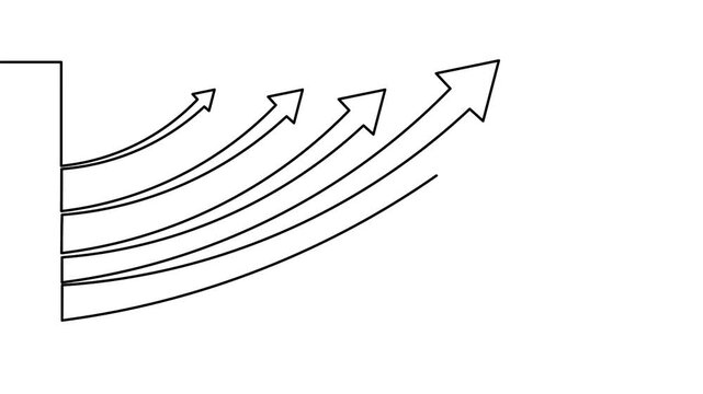 Business growth bar chart icon one line art smooth animation video design