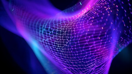 Network of glowing digital connections