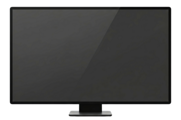 Generic flat screen computer monitor with blank screen isolated on a transparent background
