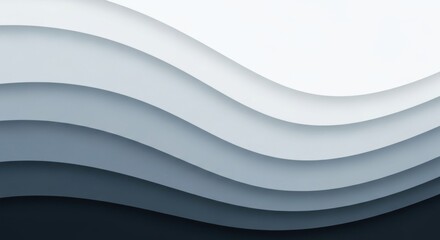 Elegant layered shades of gray and black creating a modern abstract wave design