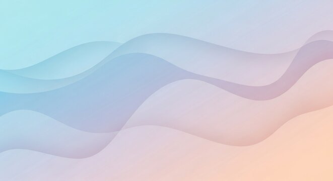 Abstract pastel waves with smooth gradient blending creating a calming visual effect