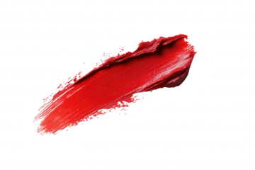 A red paint stroke on a clean white background. the texture and flow of the paint. ideal for art projects. design concepts. or creative inspiration