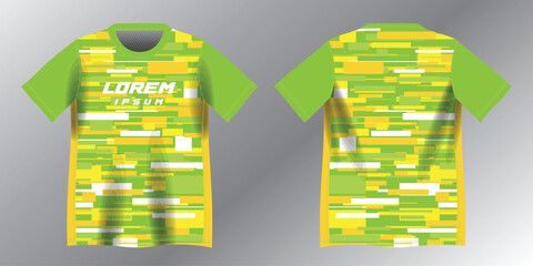 abstract yellow and green background pattern for sport jersey design mockup
